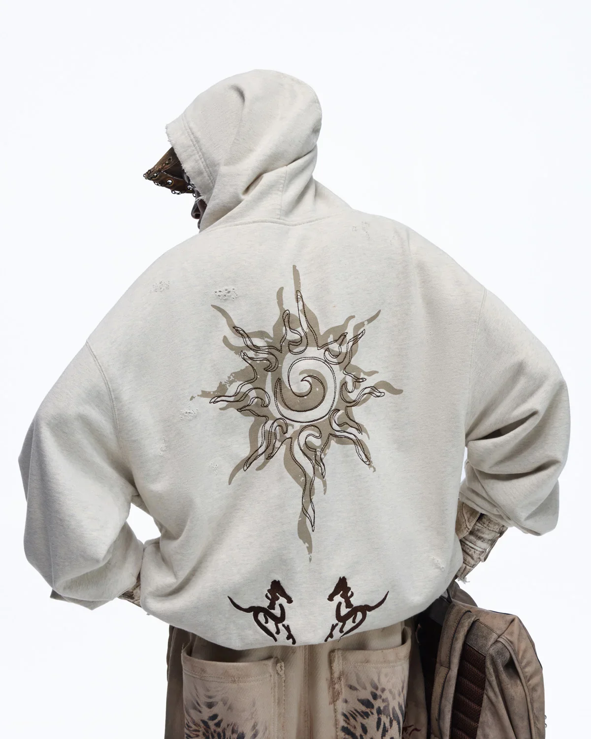 Personsoul Horse Print & Sun Totem Hoodie - Image 4