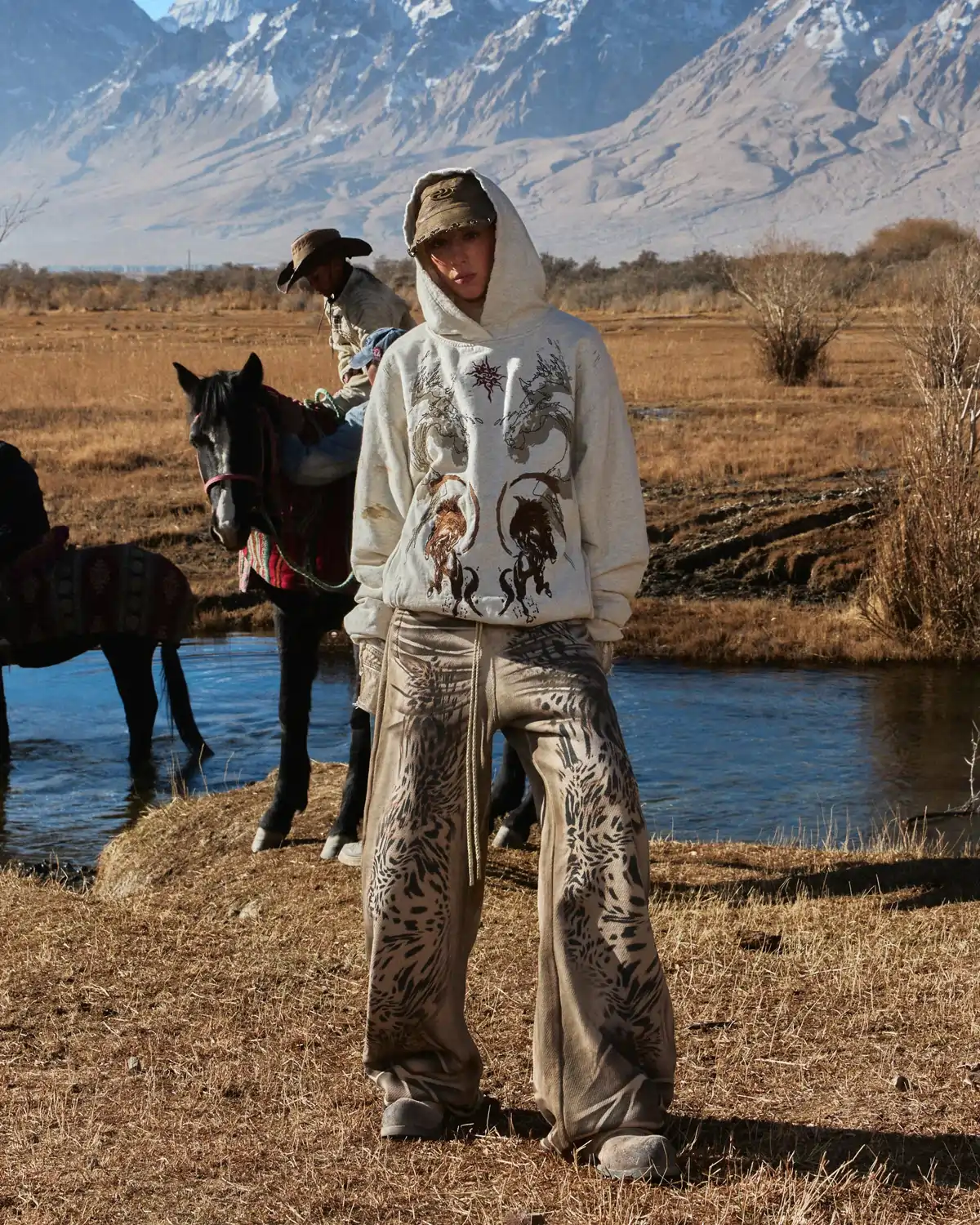 Personsoul Horse Print & Sun Totem Hoodie - Image 5