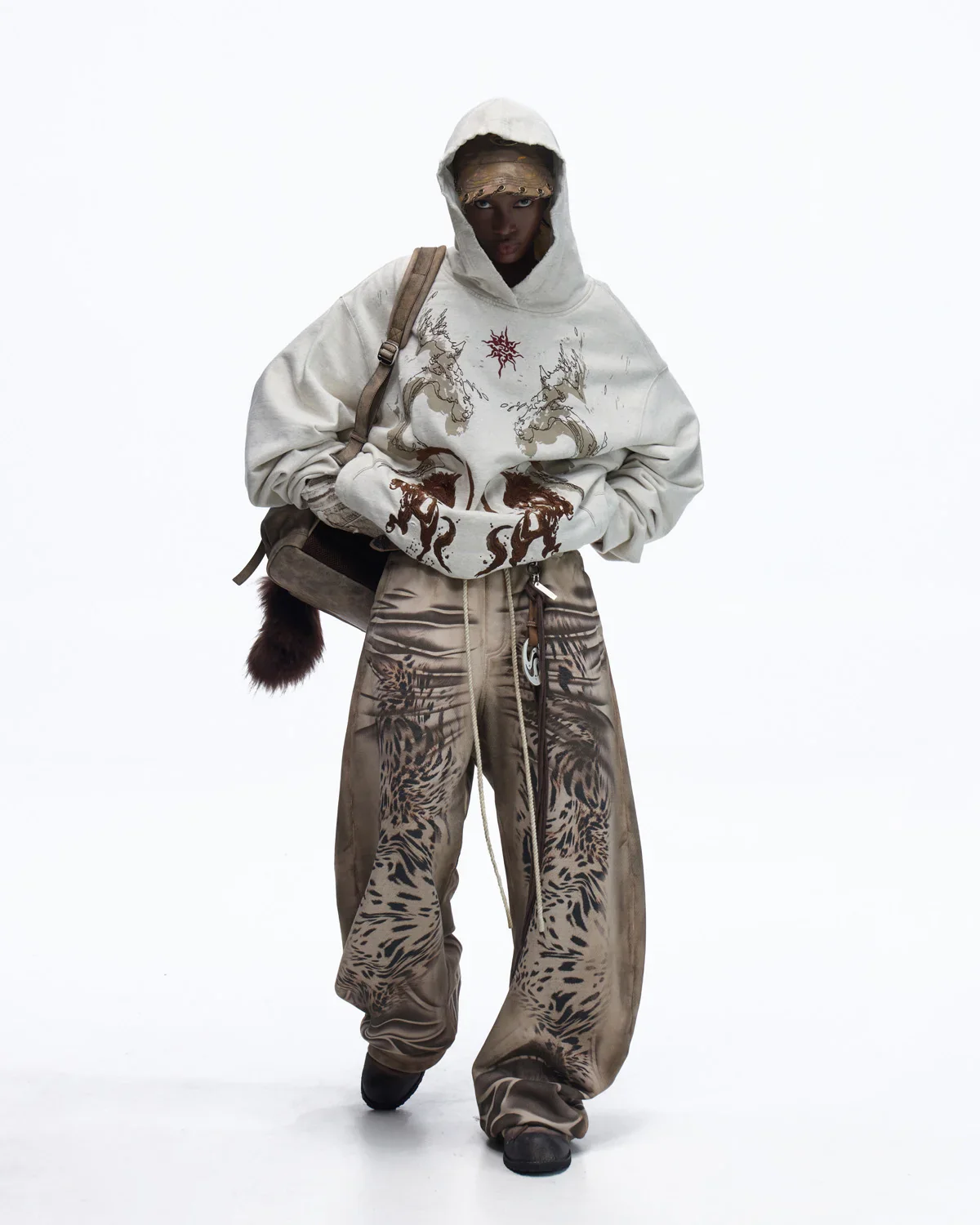 Personsoul Horse Print & Sun Totem Hoodie - Image 6