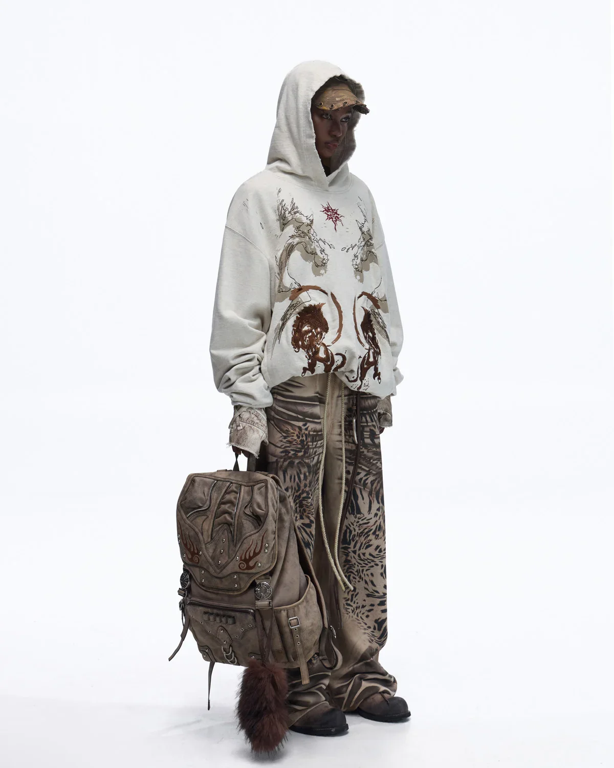 Personsoul Horse Print & Sun Totem Hoodie - Image 7