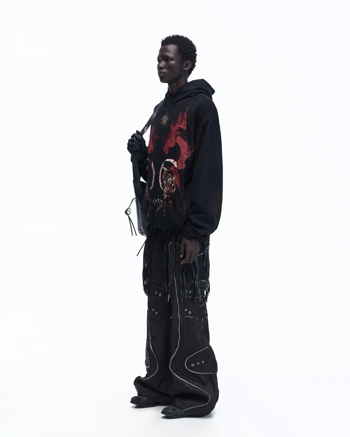 Personsoul Horse Print & Sun Totem Hoodie In Black - Image 6