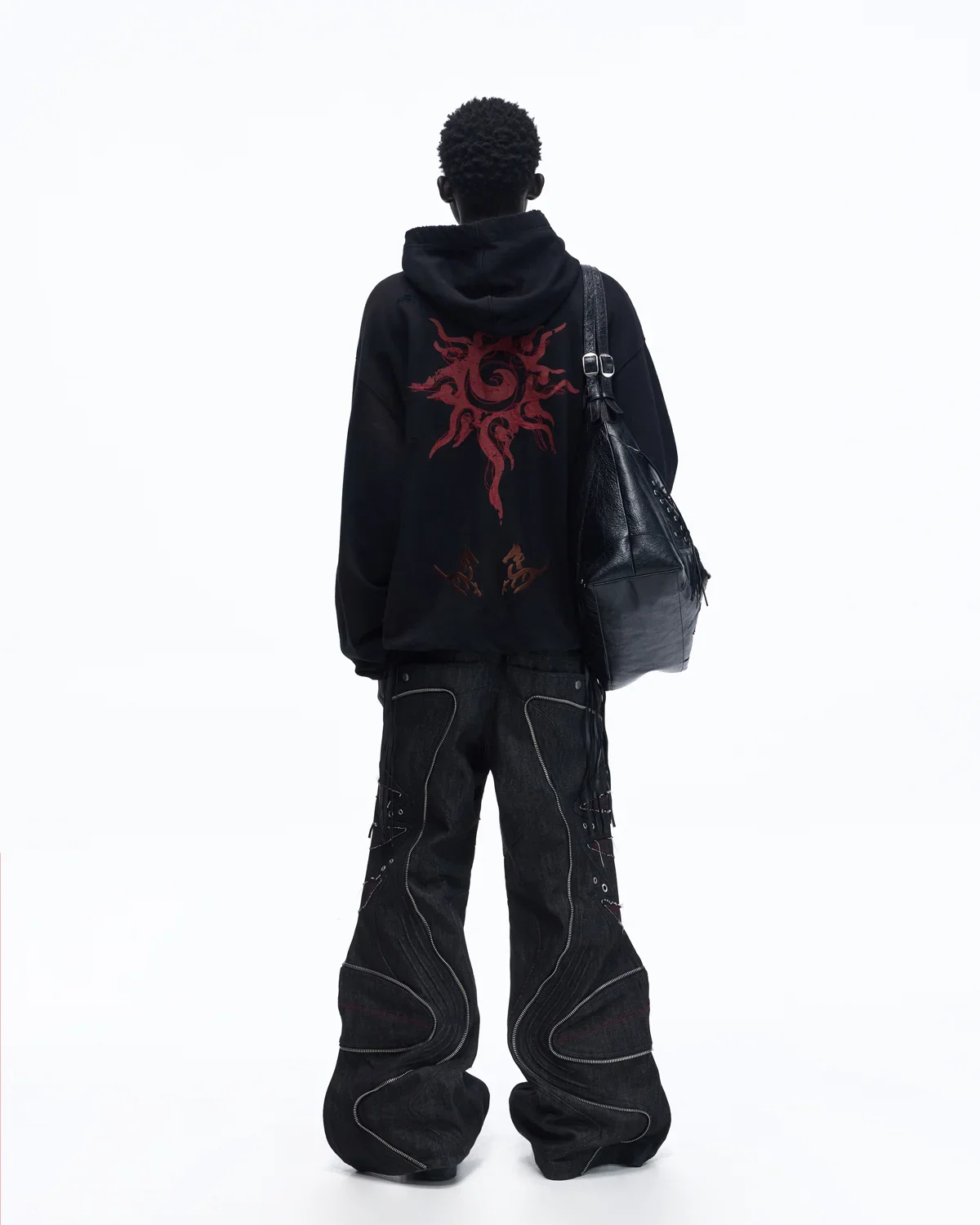 Personsoul Horse Print & Sun Totem Hoodie In Black - Image 7