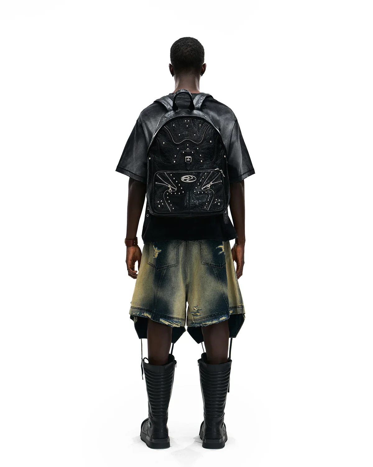Personsoul Mythical Beast Totem Distressed T-Shirt Black - Image 10