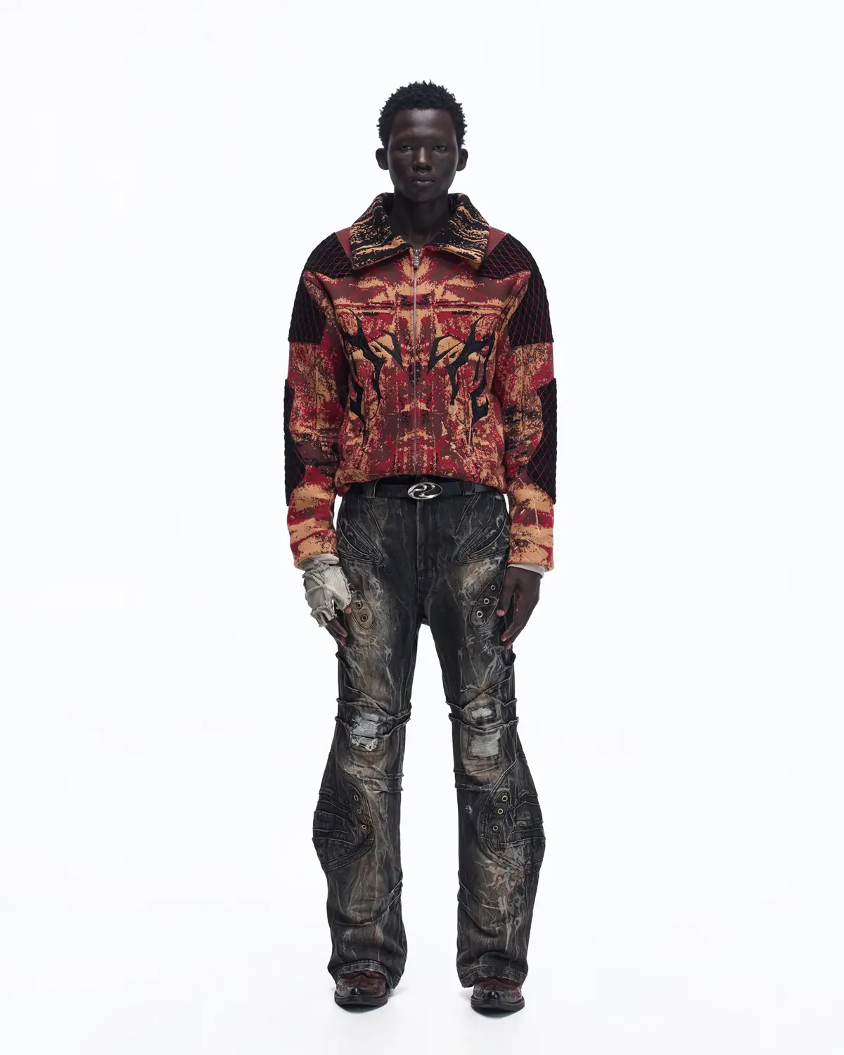Personsoul Patchwork Knit Jacket - Image 10