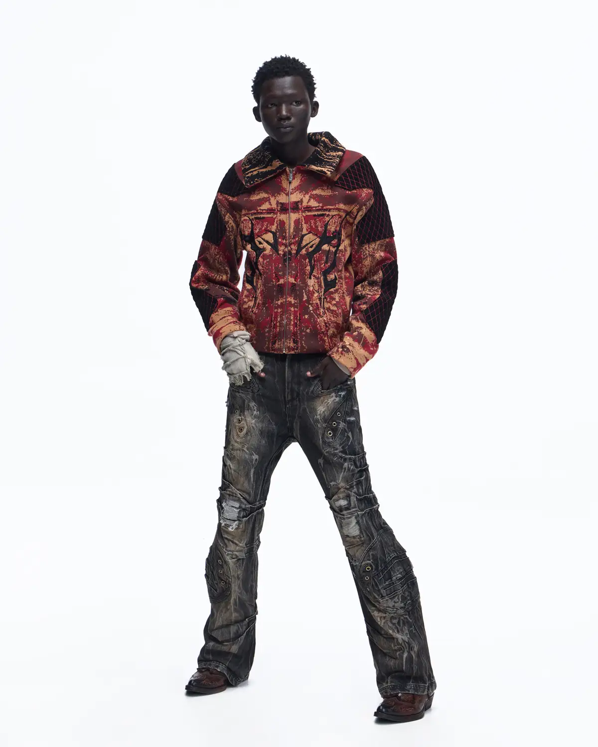 Personsoul Patchwork Knit Jacket - Image 13