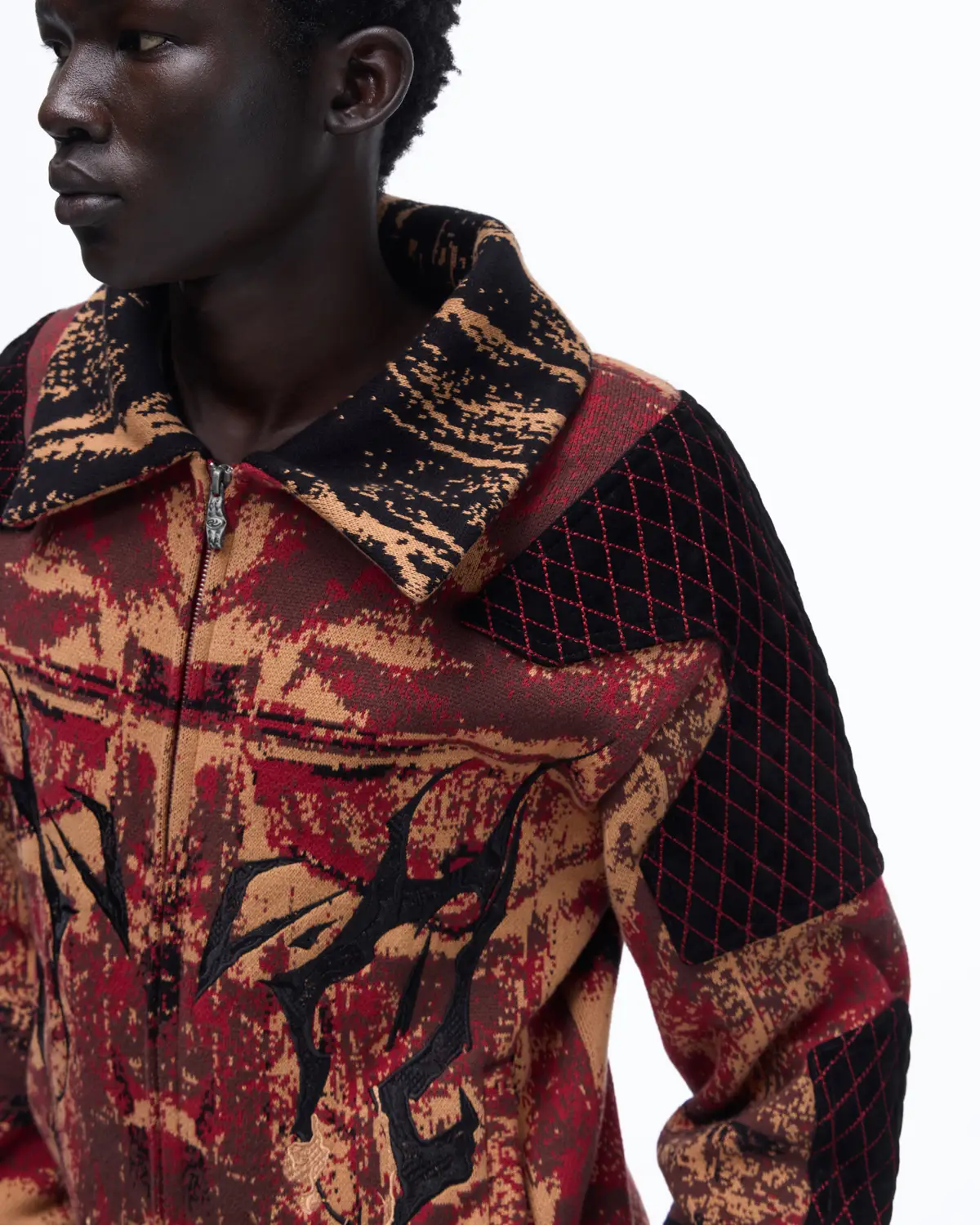 Personsoul Patchwork Knit Jacket - Image 6