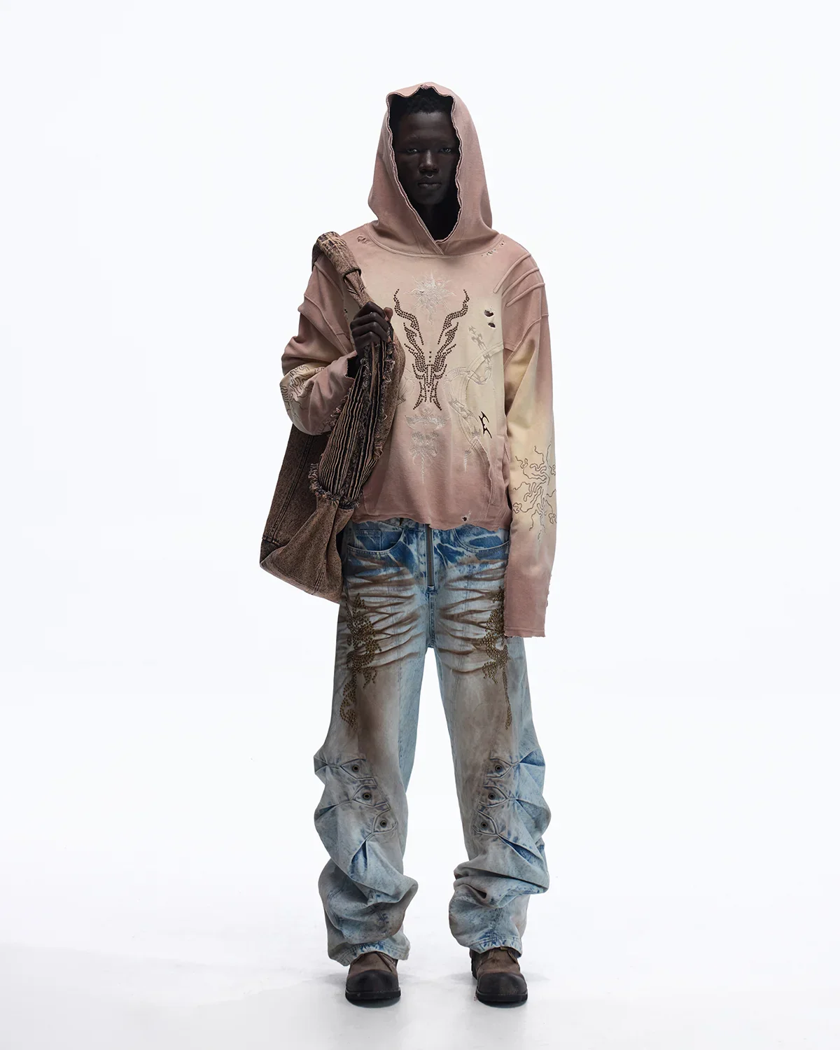 Personsoul Rhinestone Embroidered Hoodie - Image 5