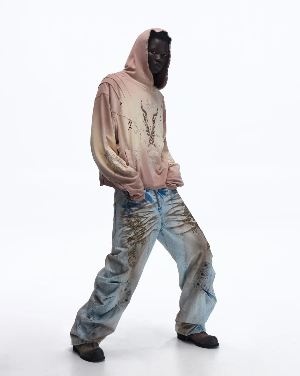 Personsoul Rhinestone Embroidered Hoodie - Image 8