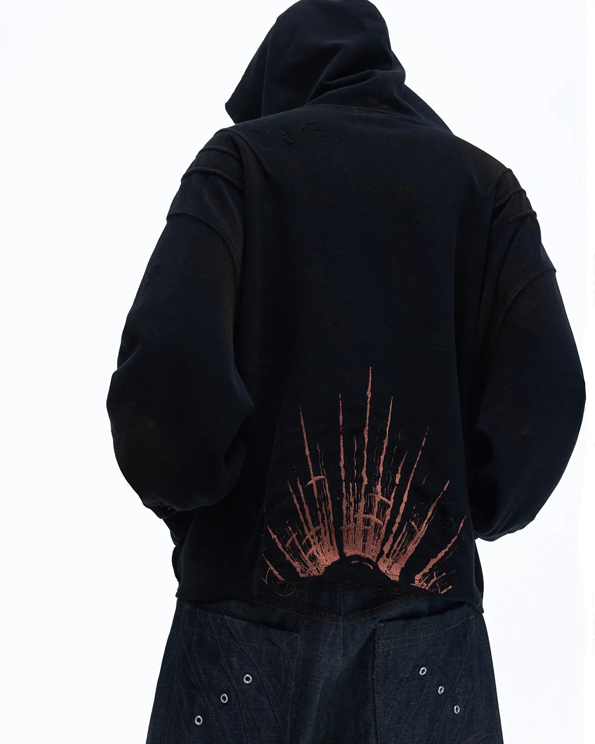 Personsoul Rhinestone Embroidered Hoodie In Black - Image 4