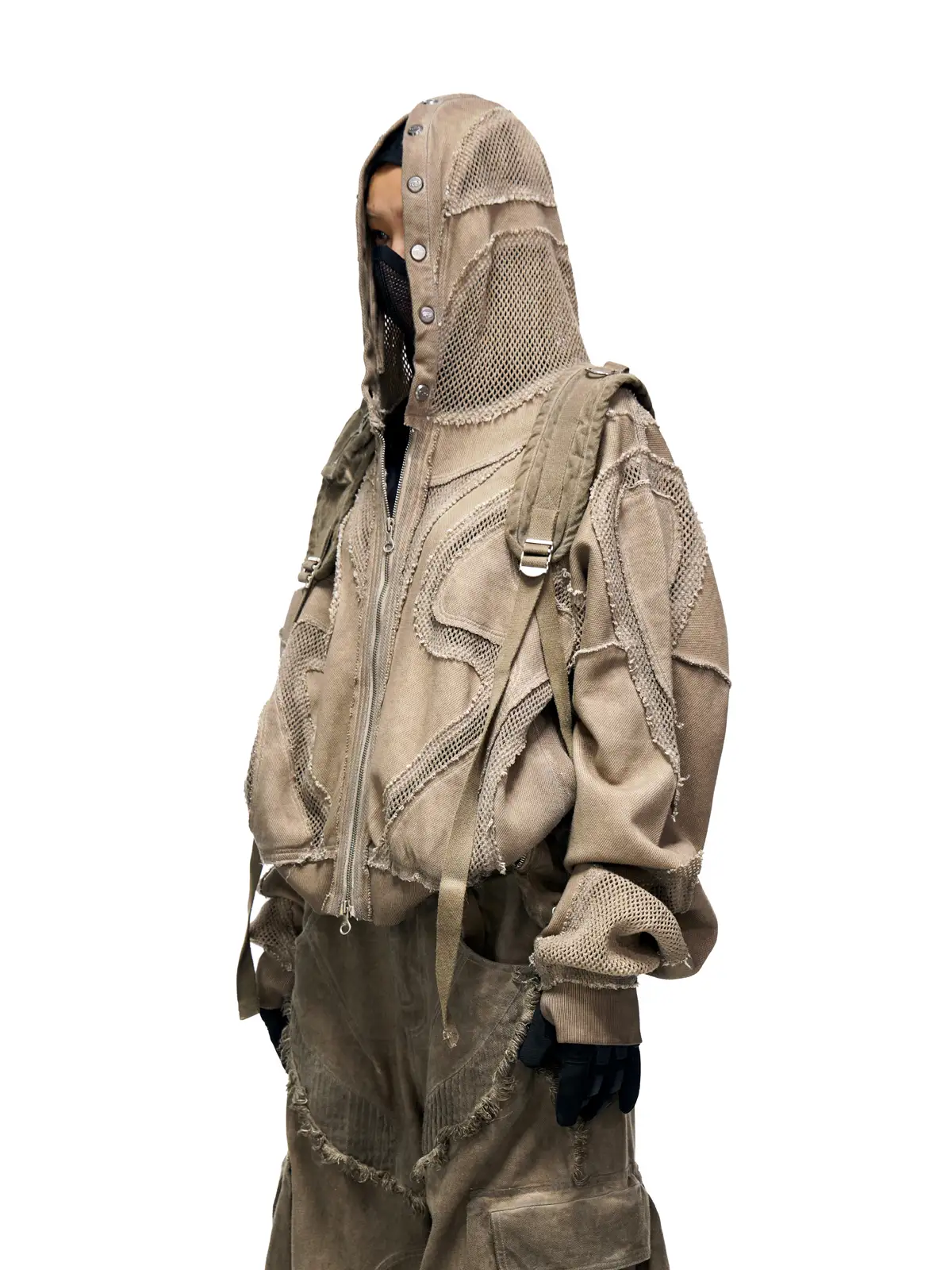 Personsoul Sand Dirty Dye Zip-Up Hoodie - Image 15