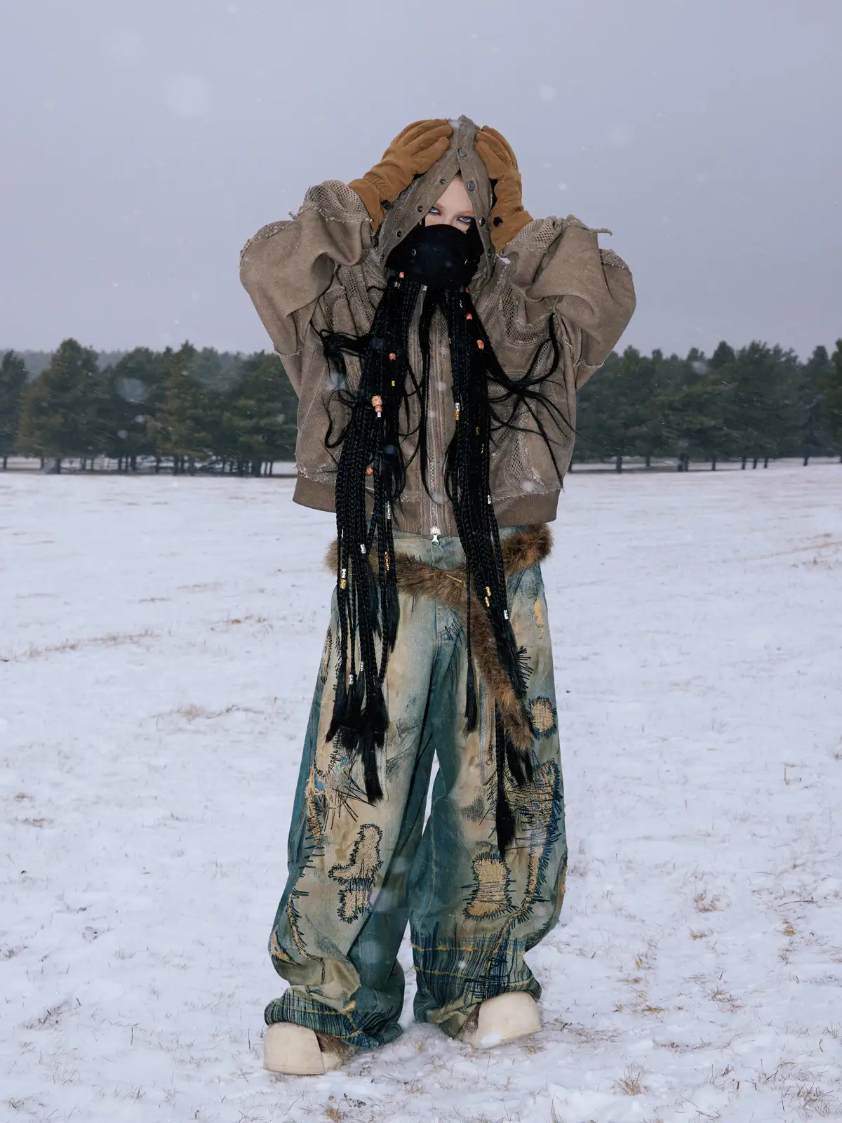 Personsoul Sand Dirty Dye Zip-Up Hoodie - Image 21