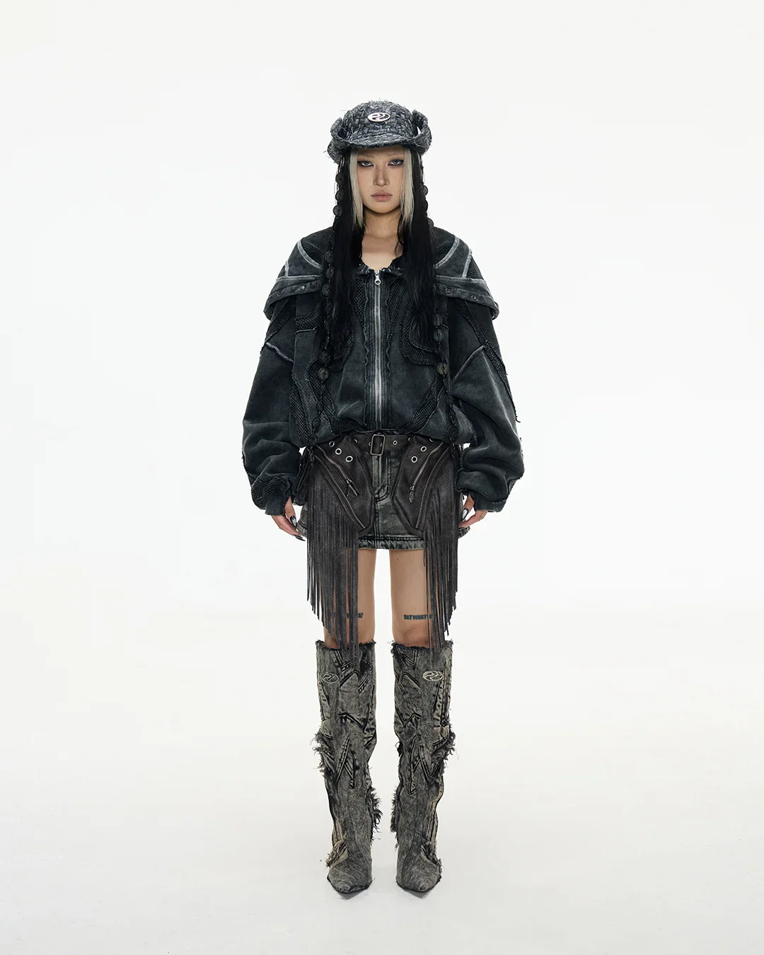 Personsoul Sand Dirty Dye Zip-Up Hoodie - Image 6
