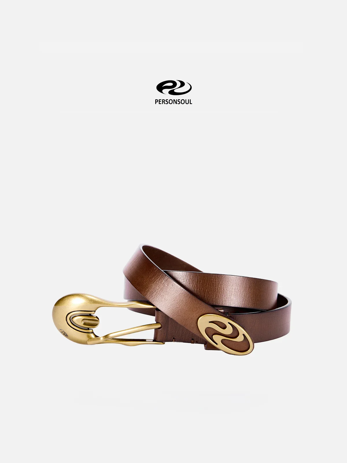 Personsoul Shaped Pin Buckle Leather Belt - Image 3