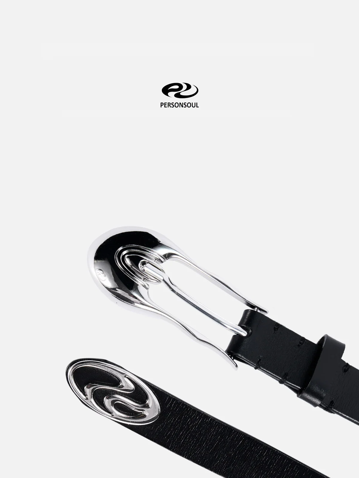 Personsoul Shaped Pin Buckle Leather Belt - Image 4