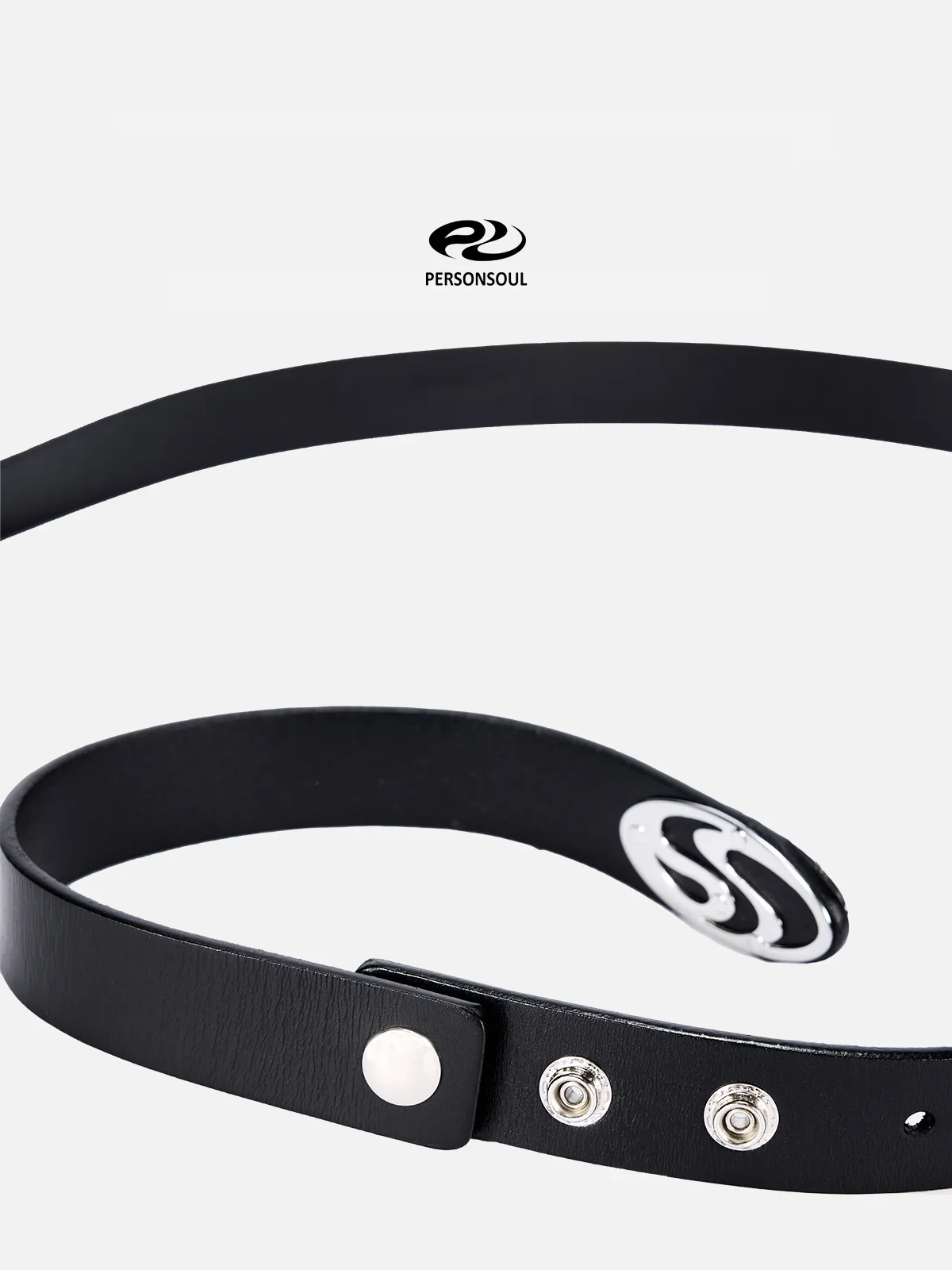 Personsoul Shaped Pin Buckle Leather Belt - Image 5