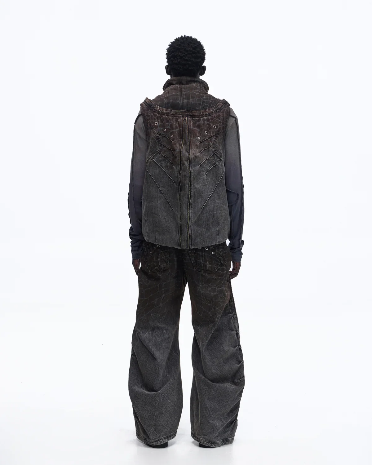 Personsoul Slub Denim Laser-Croc Vest - Image 10