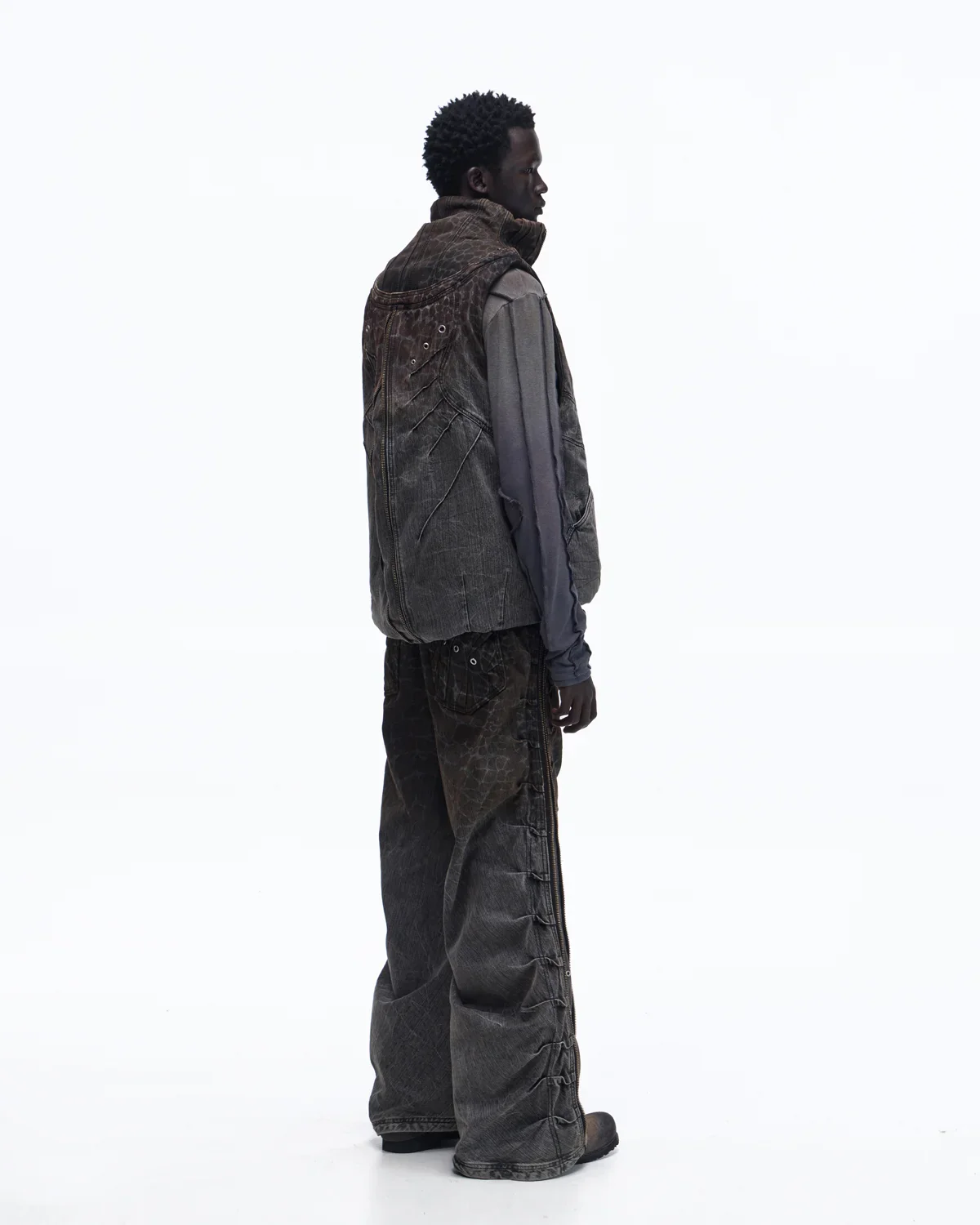 Personsoul Slub Denim Laser-Croc Vest - Image 9