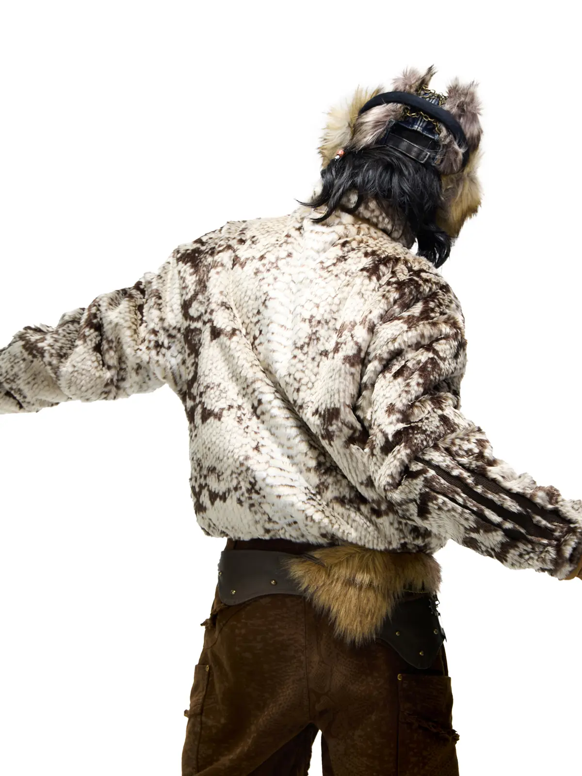 Personsoul Snake Print Faux Fur Jacket - Image 11