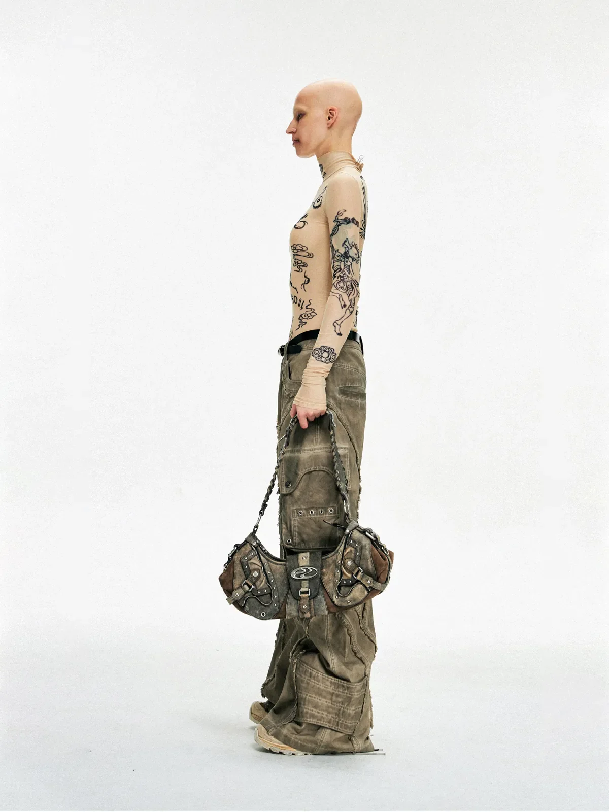 Personsoul Techwear Metal Leather Shoulder Bag - Image 14