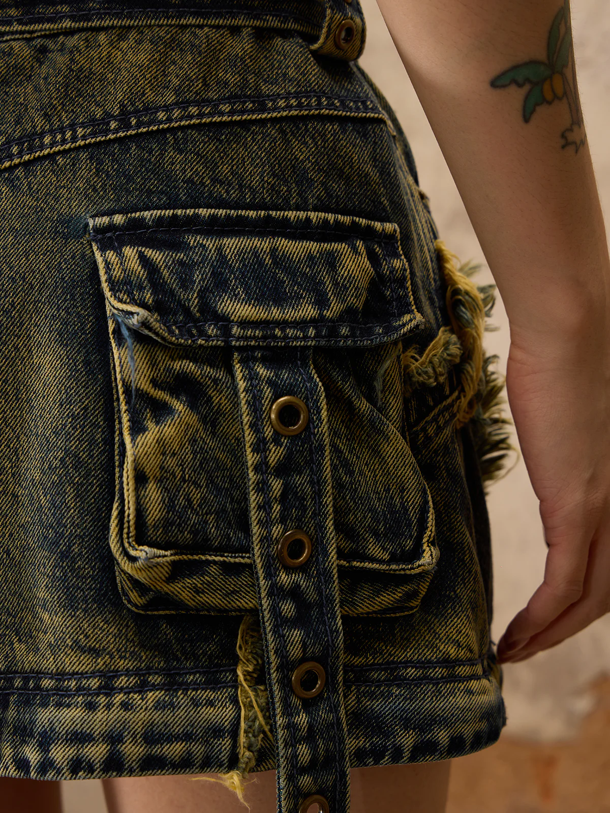 Personsoul Three-Stage Maxi Denim Skirt - Image 11