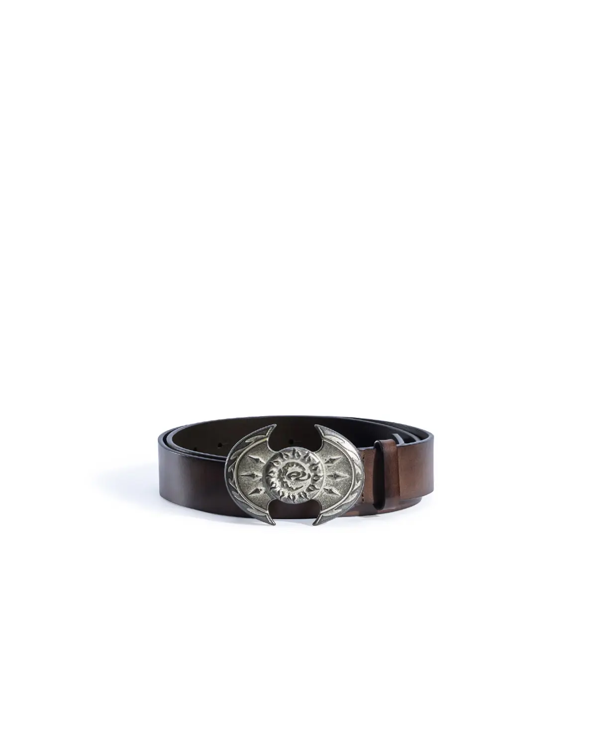 Personsoul Top-Grain Cowhide Axe-Shaped Belt In Brown - Image 2