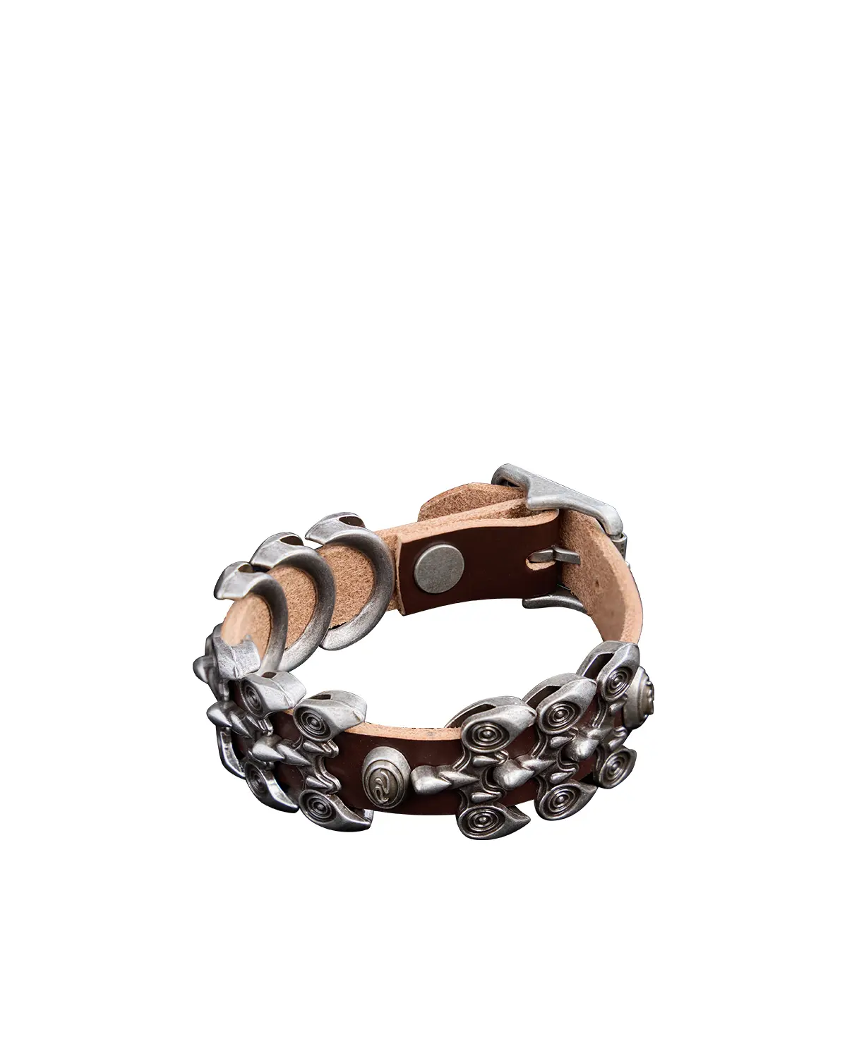 Personsoul Top-Grain Cowhide Hardware Xuan Bird Bracelet In Brown - Image 3