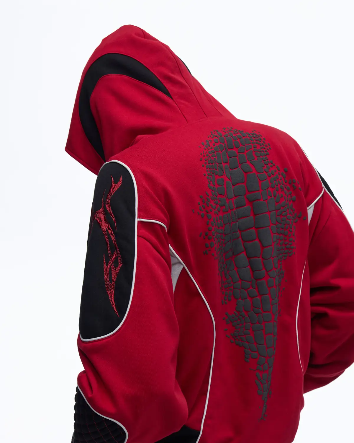 Personsoul Totem Color-Block Racing Hoodie - Image 5