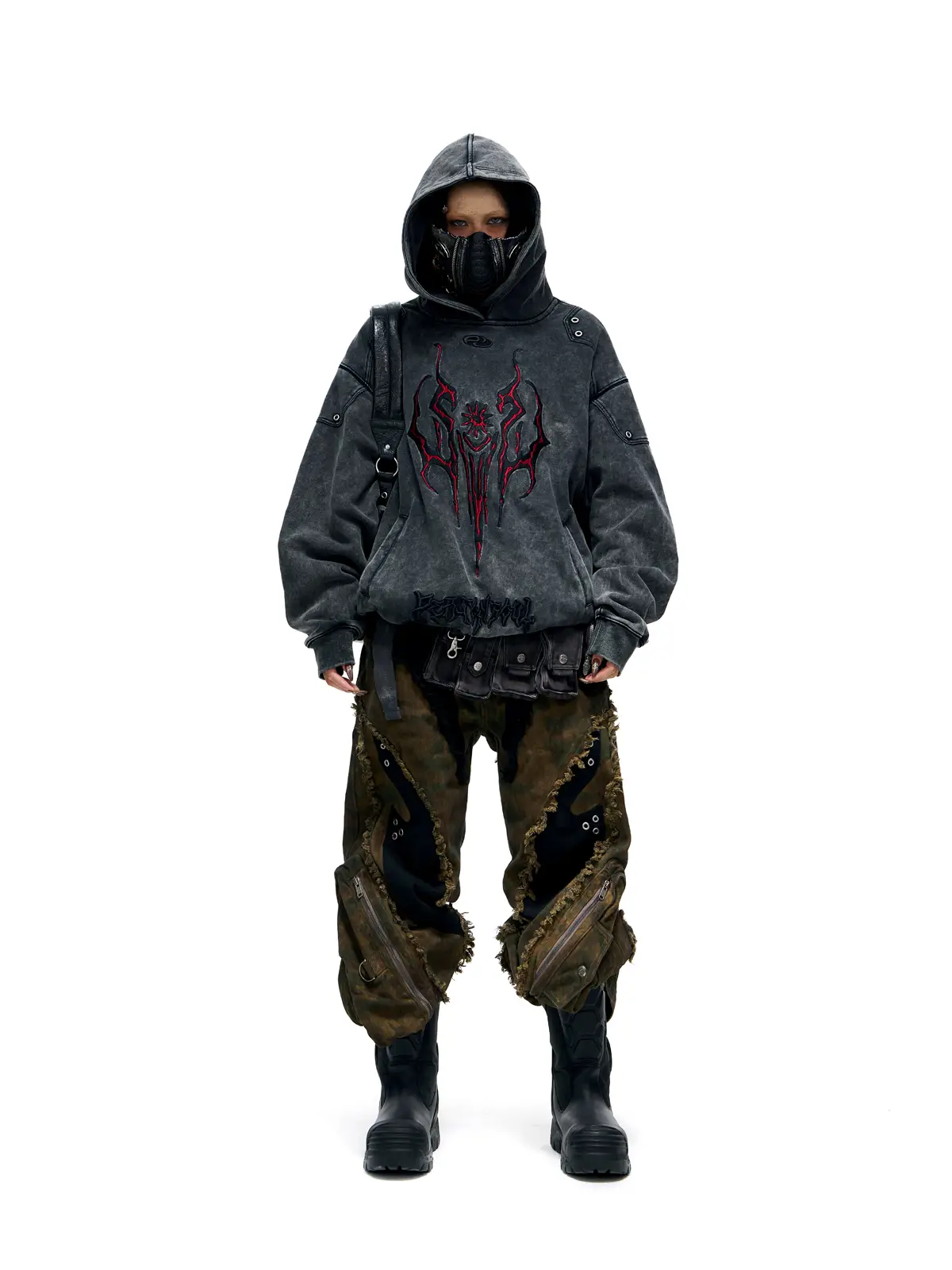 Personsoul Totem Embroidered Washed Hoodie - Image 10