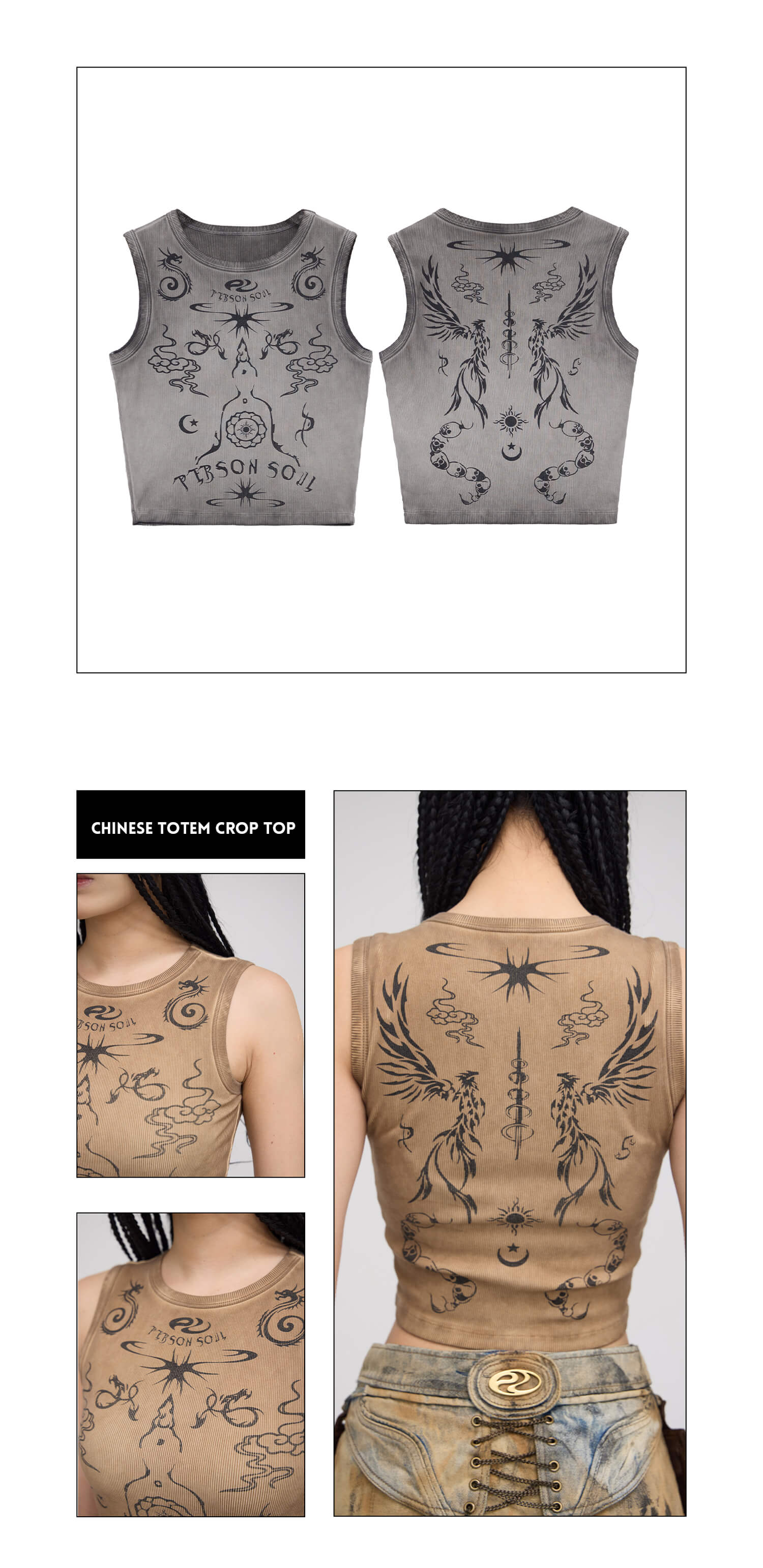 Personsoul Totem-Inspired Cropped Tank Top - Image 13