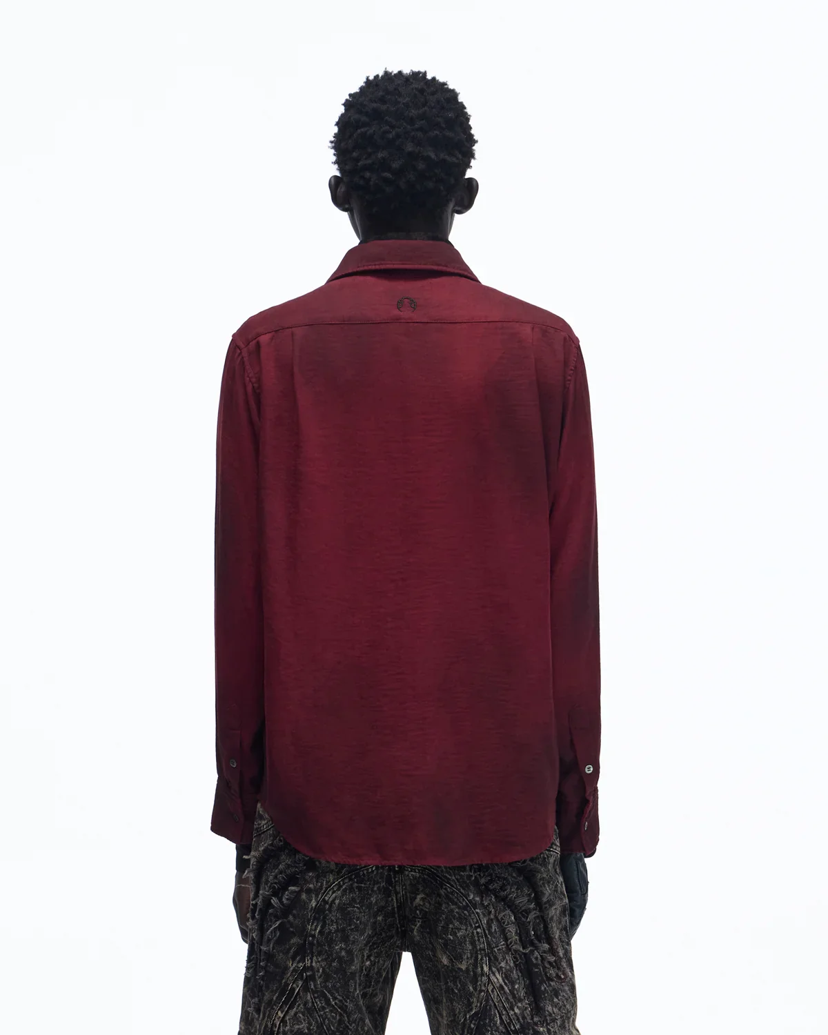 Personsoul Vintage Wine Red Shirt with Totem Print - Image 3