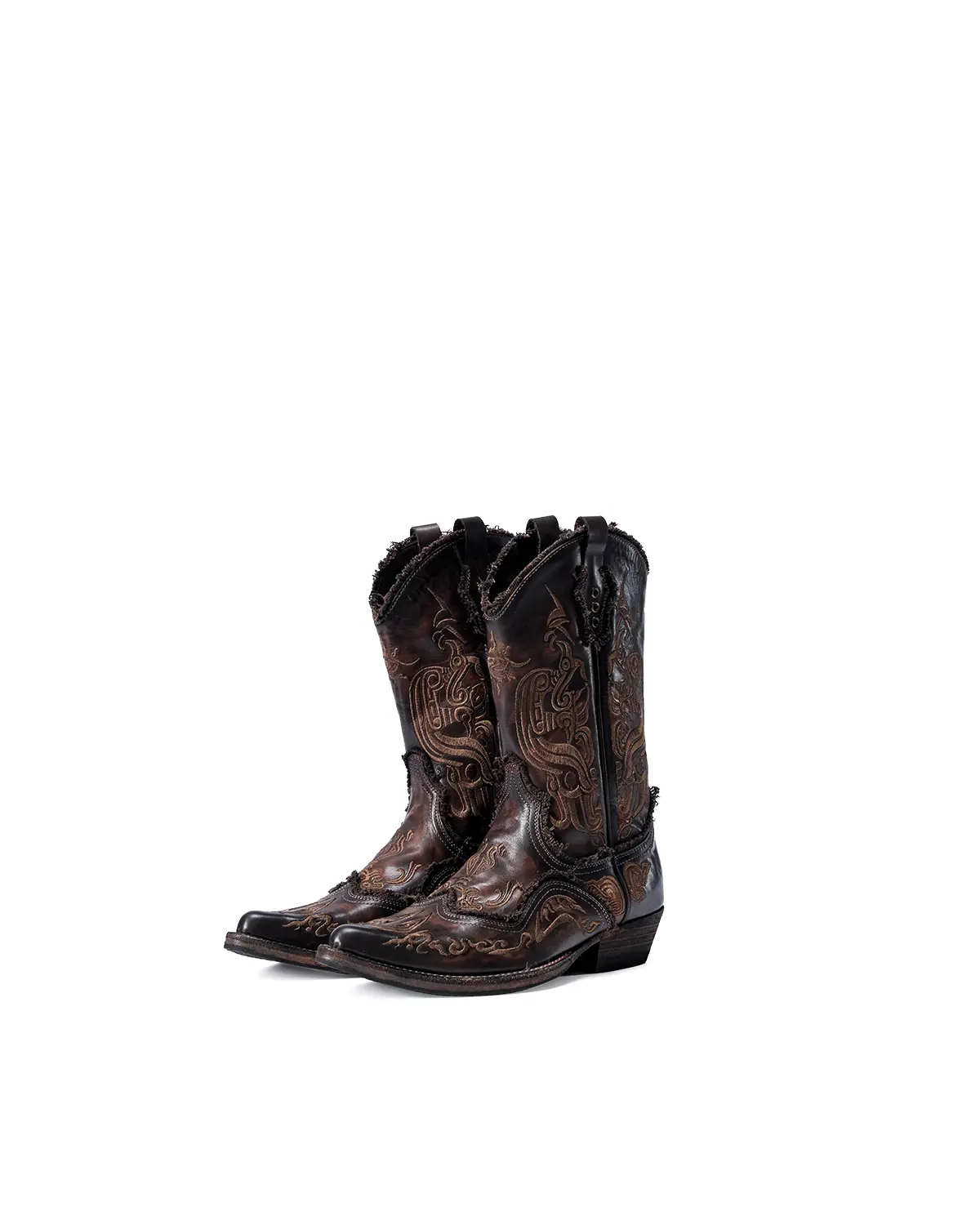 Personsoul Water-Dyed Cowhide Mythical Beast Western Boots - Image 2