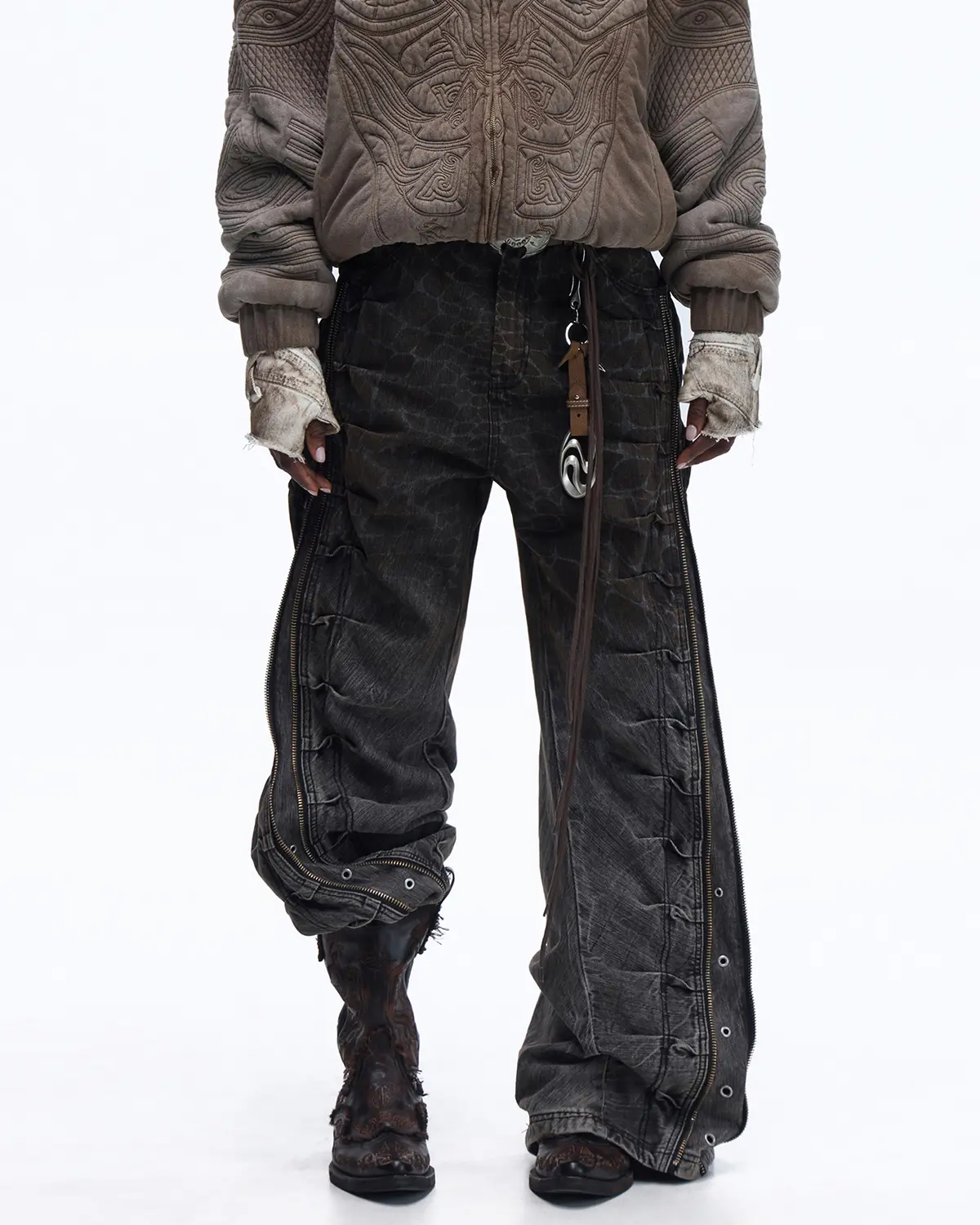 Personsoul Water-Dyed Cowhide Mythical Beast Western Boots - Image 8