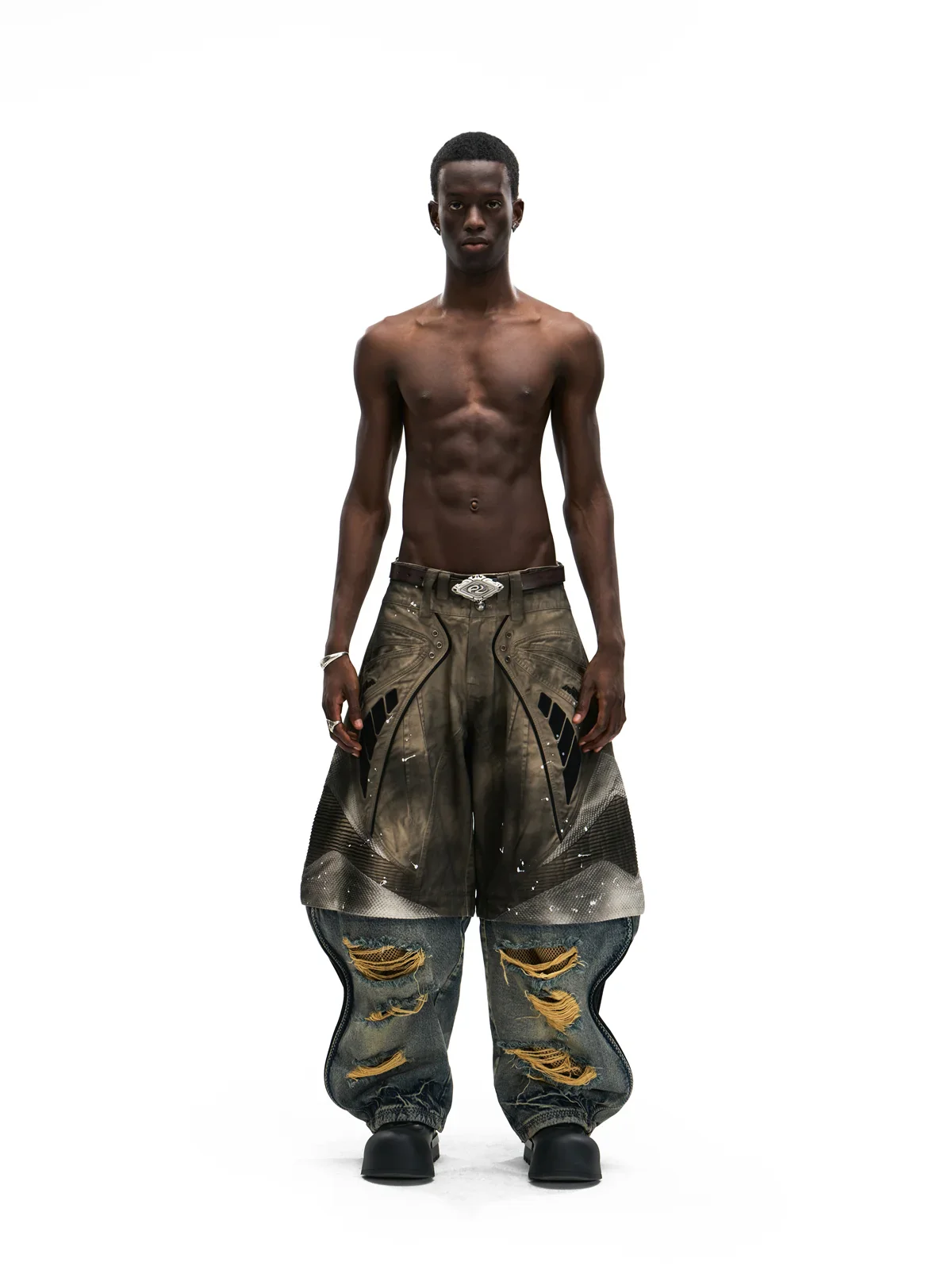 Personsoul Wavy Detachable Racing Denim Jeans - Image 11