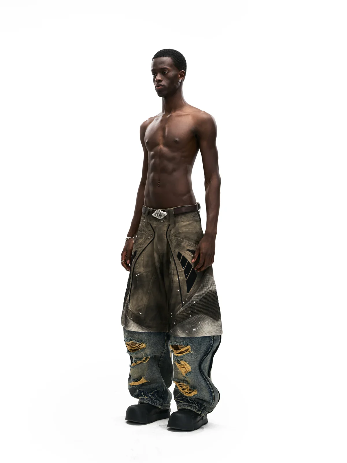 Personsoul Wavy Detachable Racing Denim Jeans - Image 12