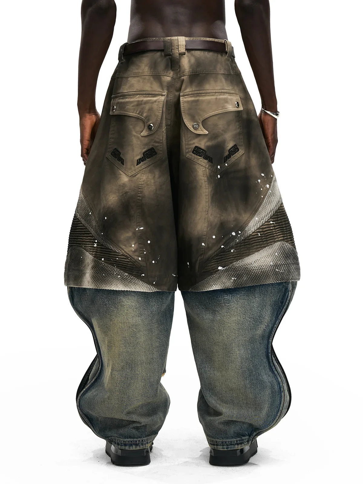 Personsoul Wavy Detachable Racing Denim Jeans - Image 7