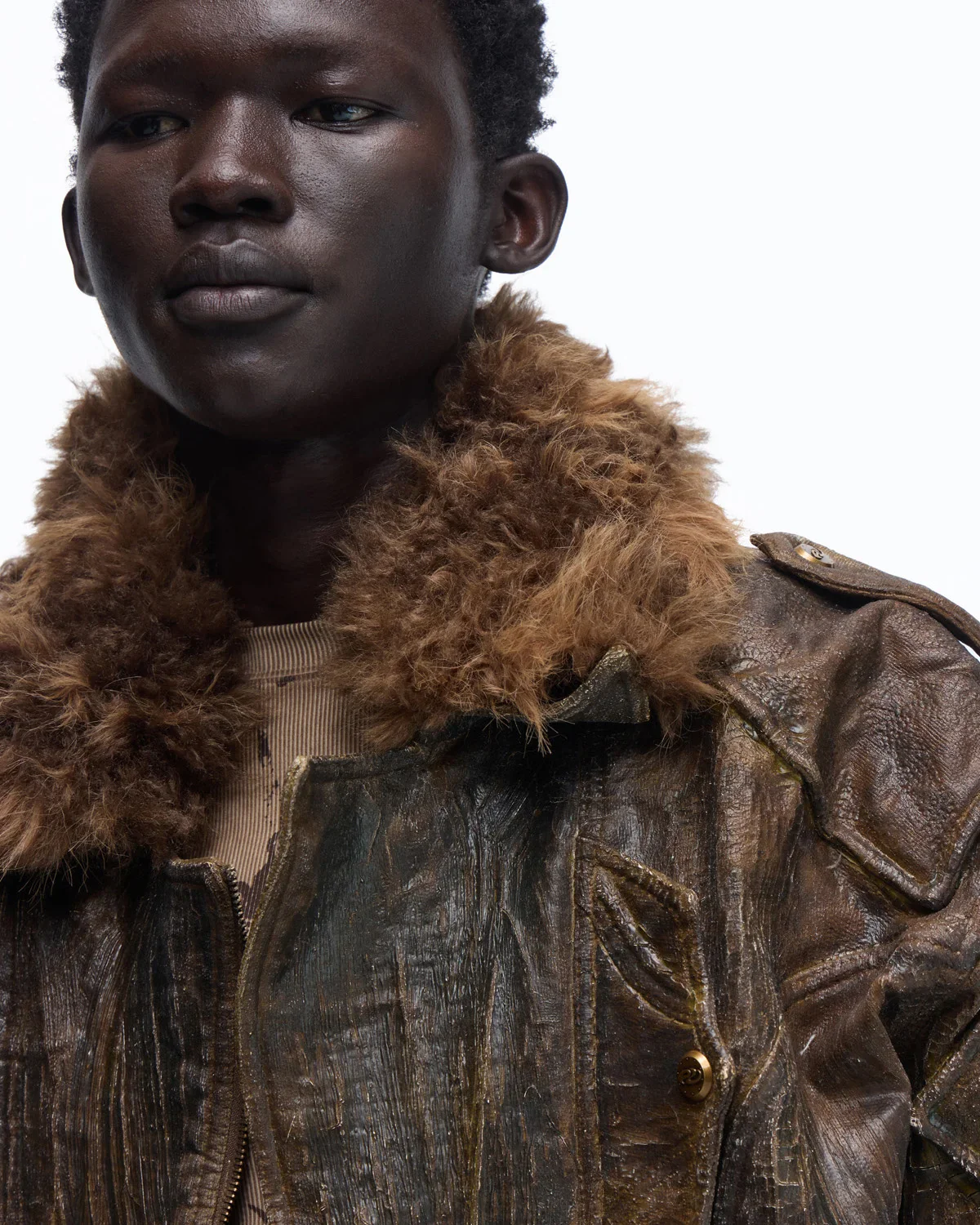 Personsoul Waxed Vintage Detachable Fur Collar Jacket(Limited  100 pieces) - Image 4