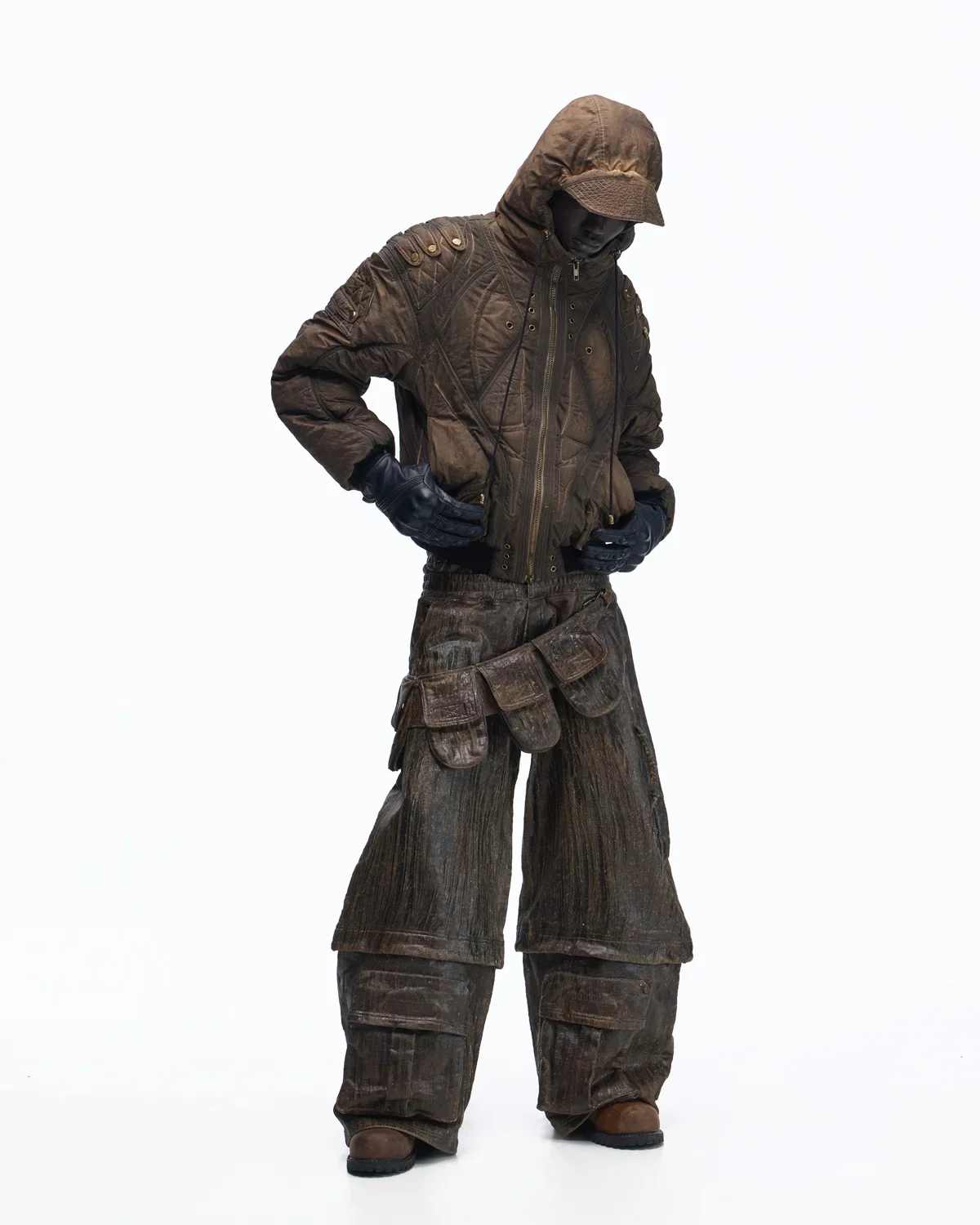 Personsoul Waxed Vintage Double-Waist Cargo Pants(Limited  100 pieces) - Image 13