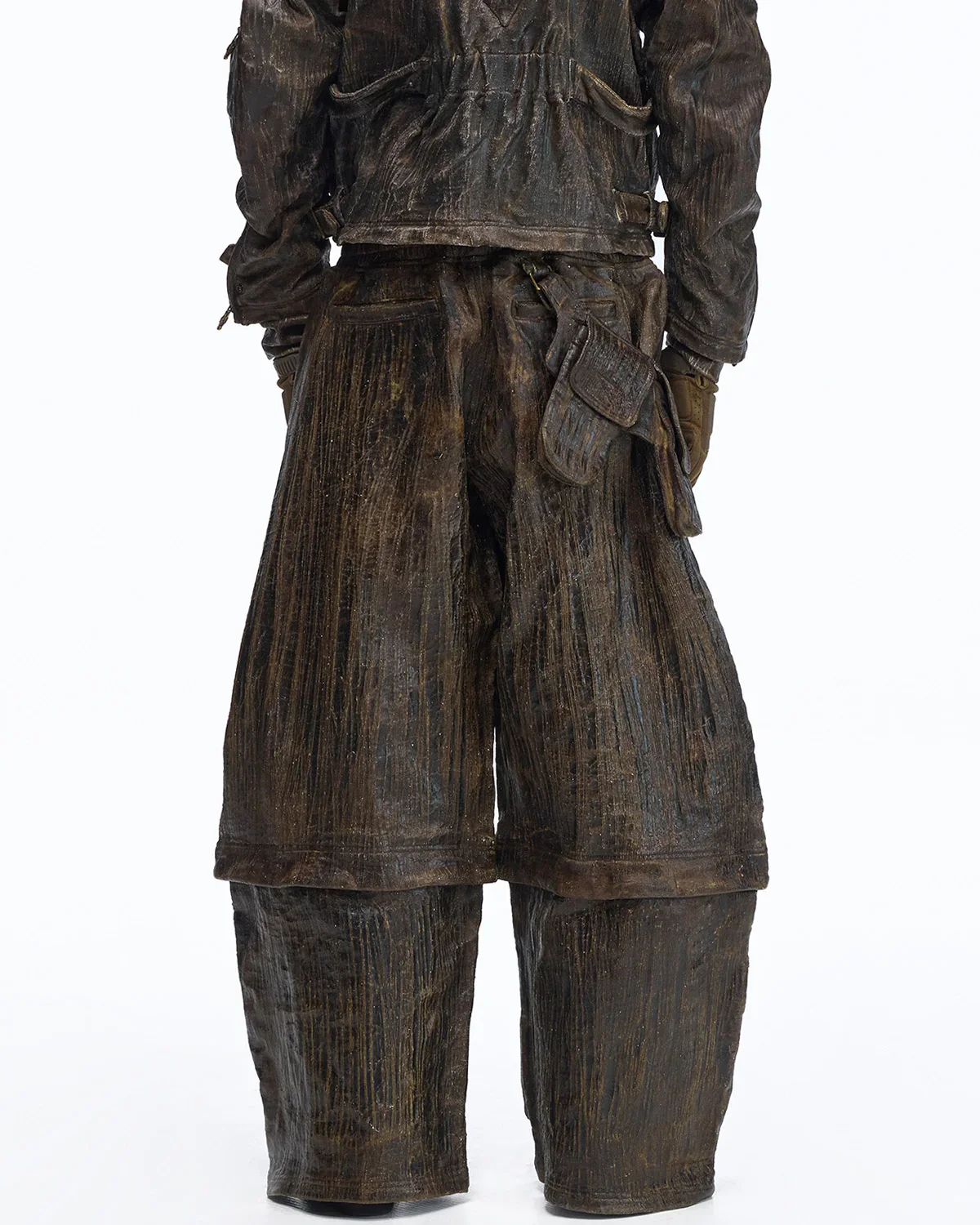 Personsoul Waxed Vintage Double-Waist Cargo Pants(Limited  100 pieces) - Image 3