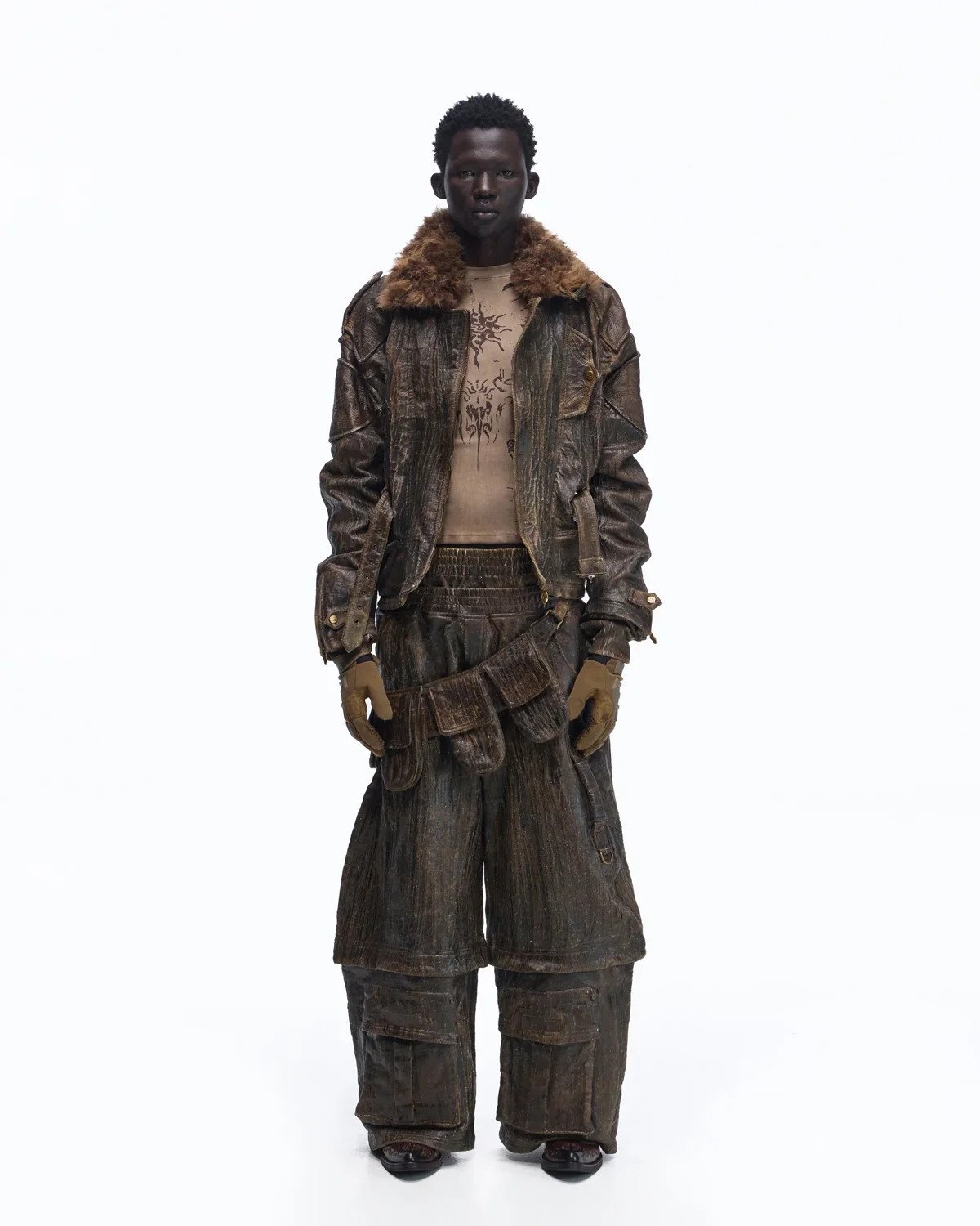 Personsoul Waxed Vintage Double-Waist Cargo Pants(Limited  100 pieces) - Image 4