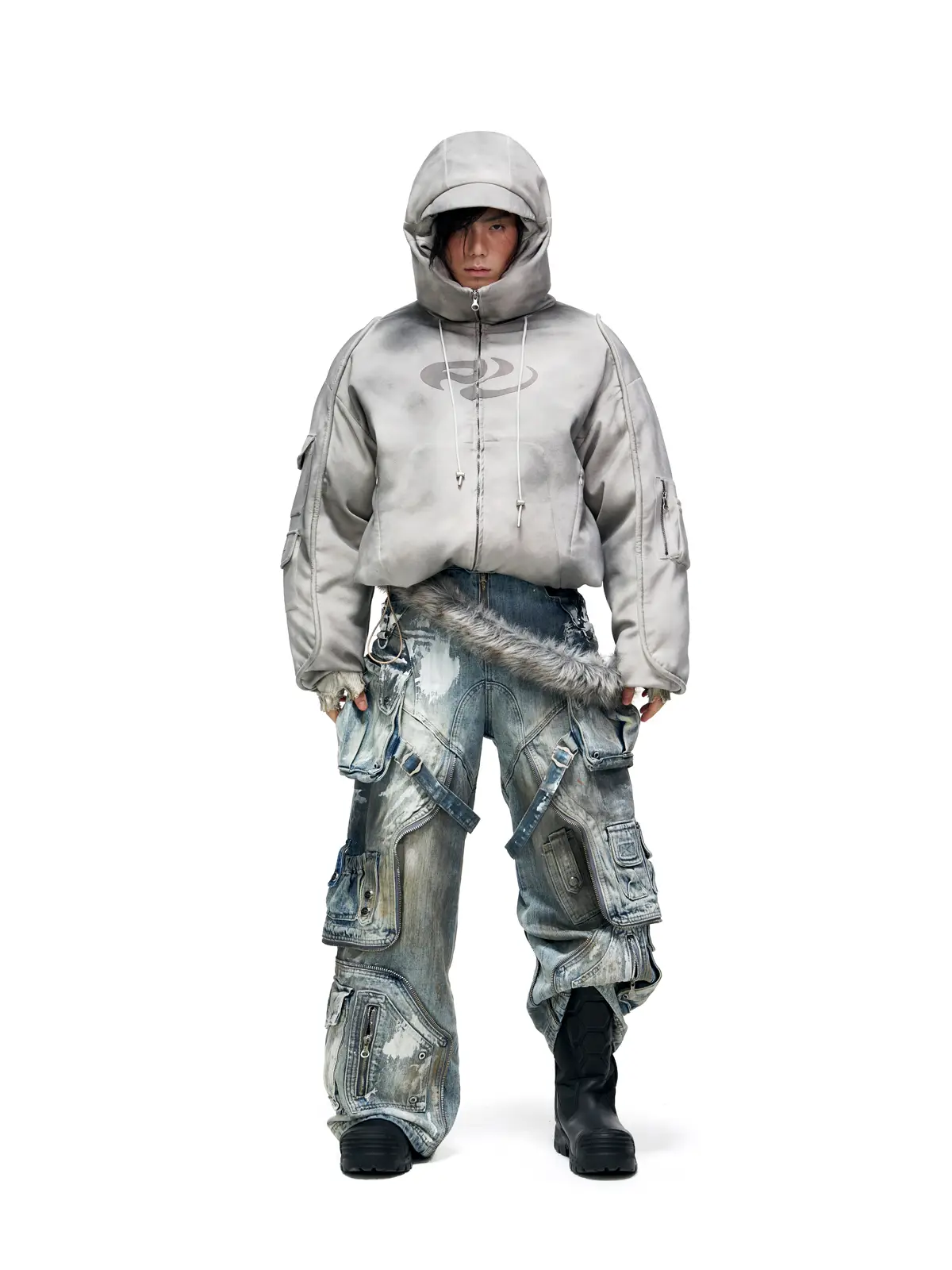 Personsoul Yuan Symbol Puffer Jacket - Image 11