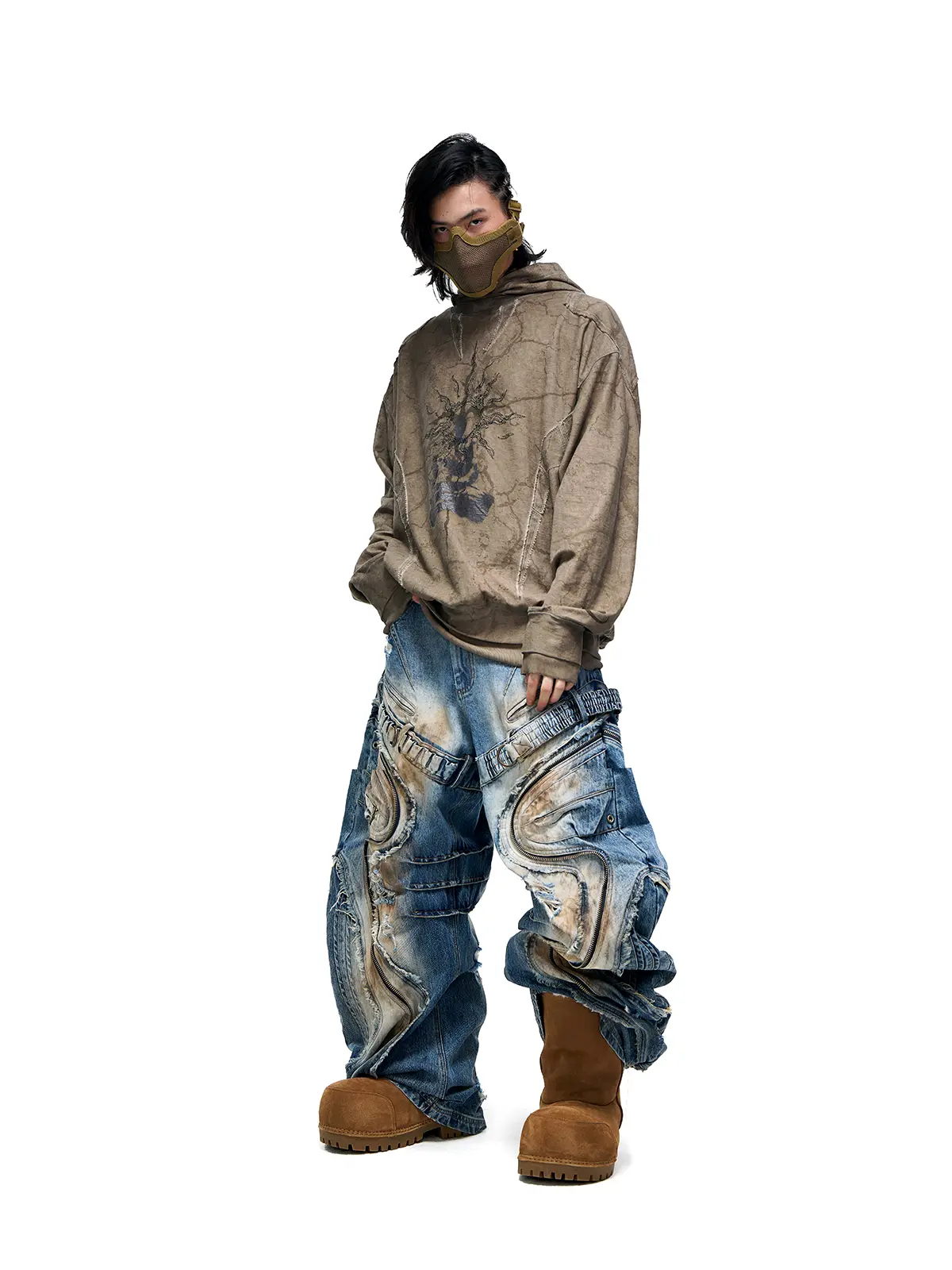 Vintage Sun Totem Distressed Hoodies - Image 11